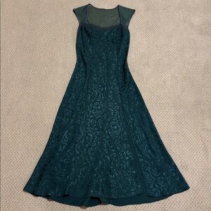 Vintage Victorias Secret Gold Label Green Floral and Lace Sleeveless Maxi Dress